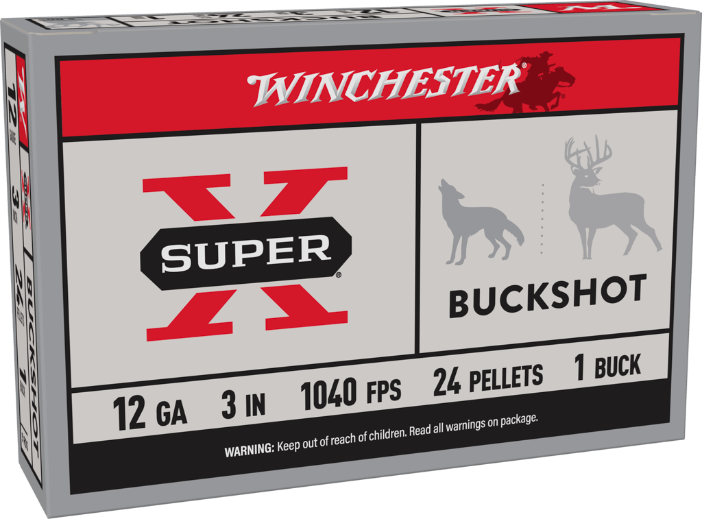 Winchester SuperX 12 GA 3 1040 fps 24 Pellets #1 Buck (XB1231)